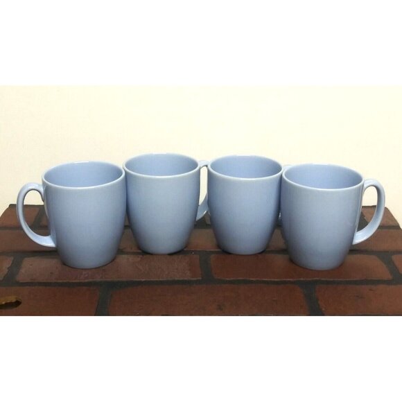 Corning Corelle Mugs 4 Coordinates Light Blue Stoneware 12 oz Coffee Cups EUC - Picture 9 of 9